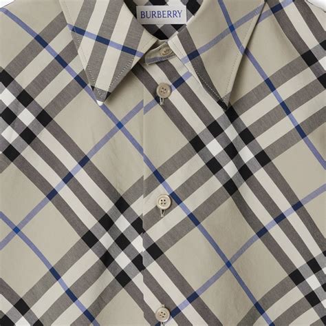 burberry 11559561|Relaxed Fit Check Cotton Shirt in Husk .